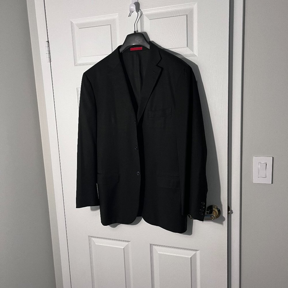 Isaia Black Aquaspider Sport Coat 44R